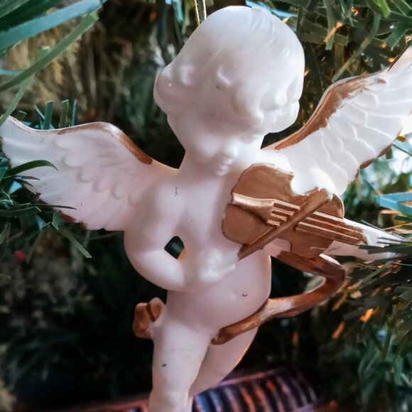 Christmas Other - ⚡FINAL SALE⚡Nice Set of 6 Beautiful Cherub Angel Vintage Christmas Ornaments
